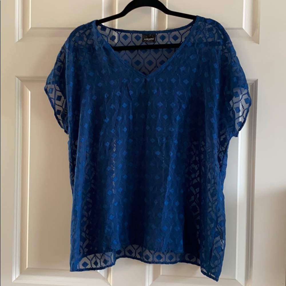 Sheer Navy Top